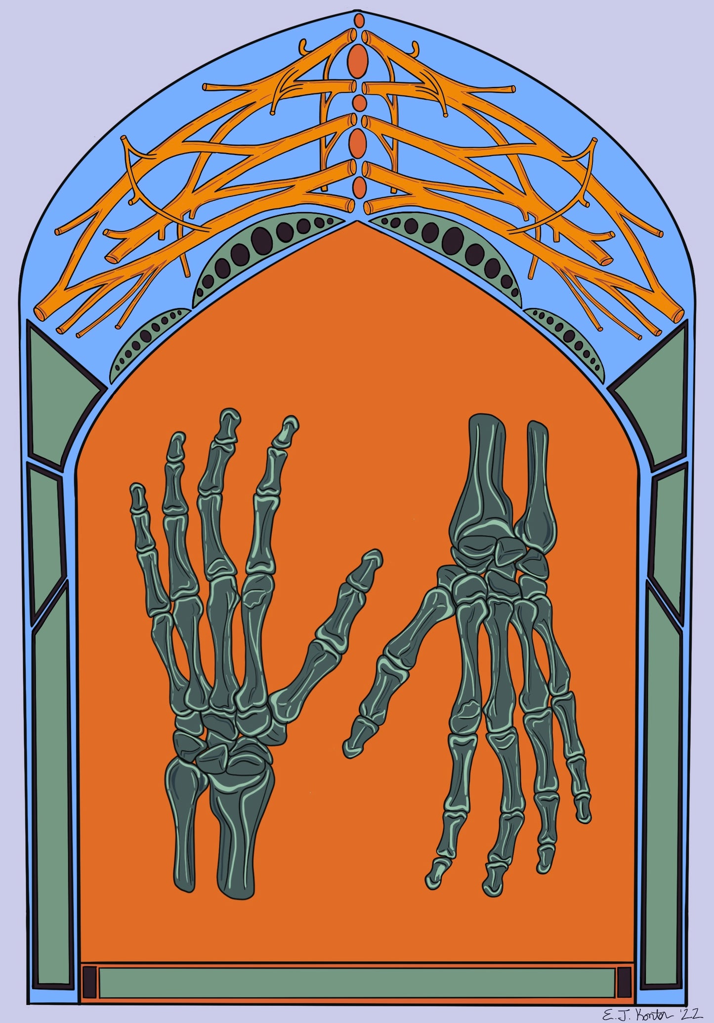 Skeleton Hands Art Print