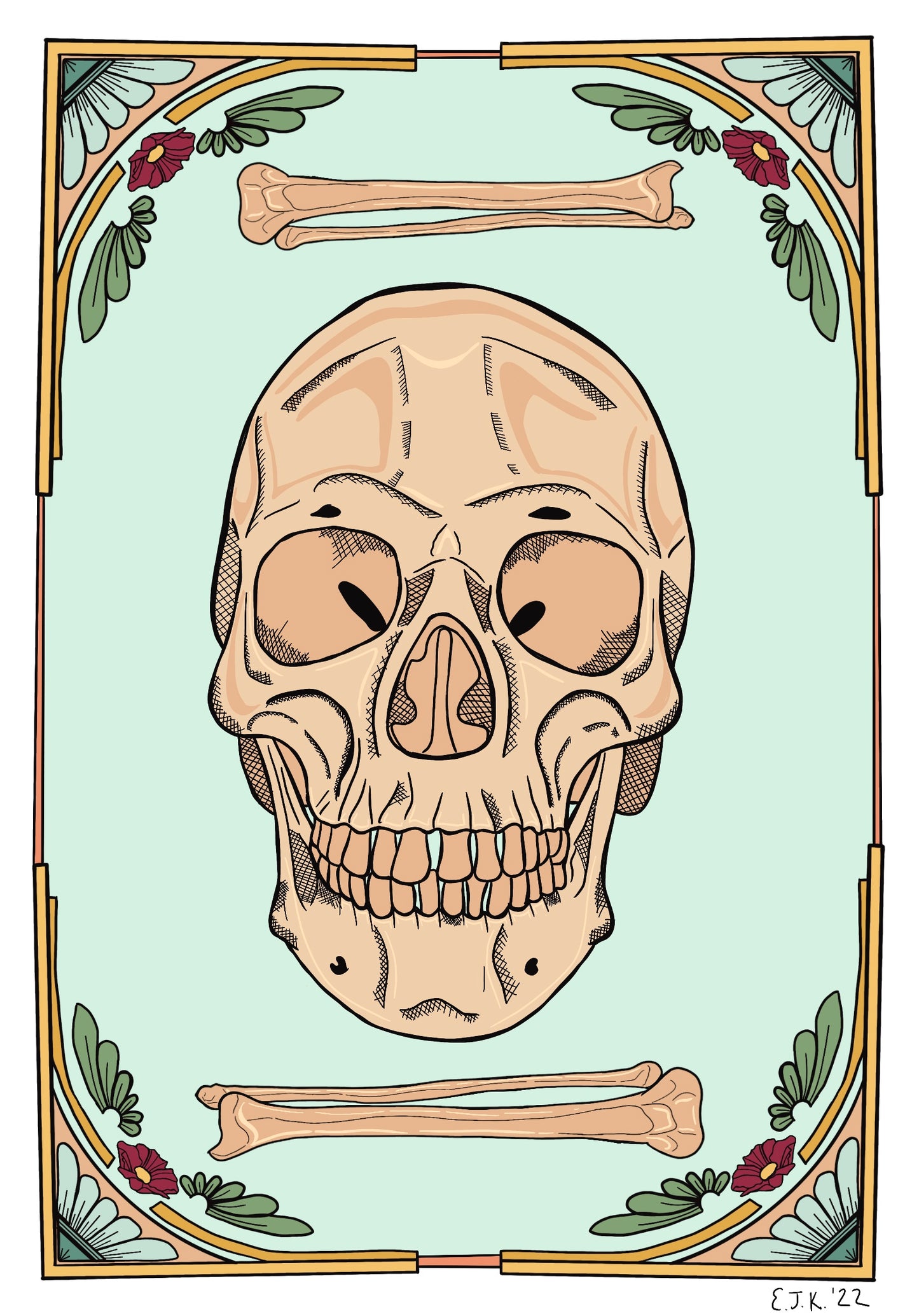 Skull, Tibia, Fibula Art Print