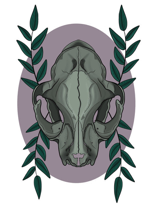 Cat Skull Art Print